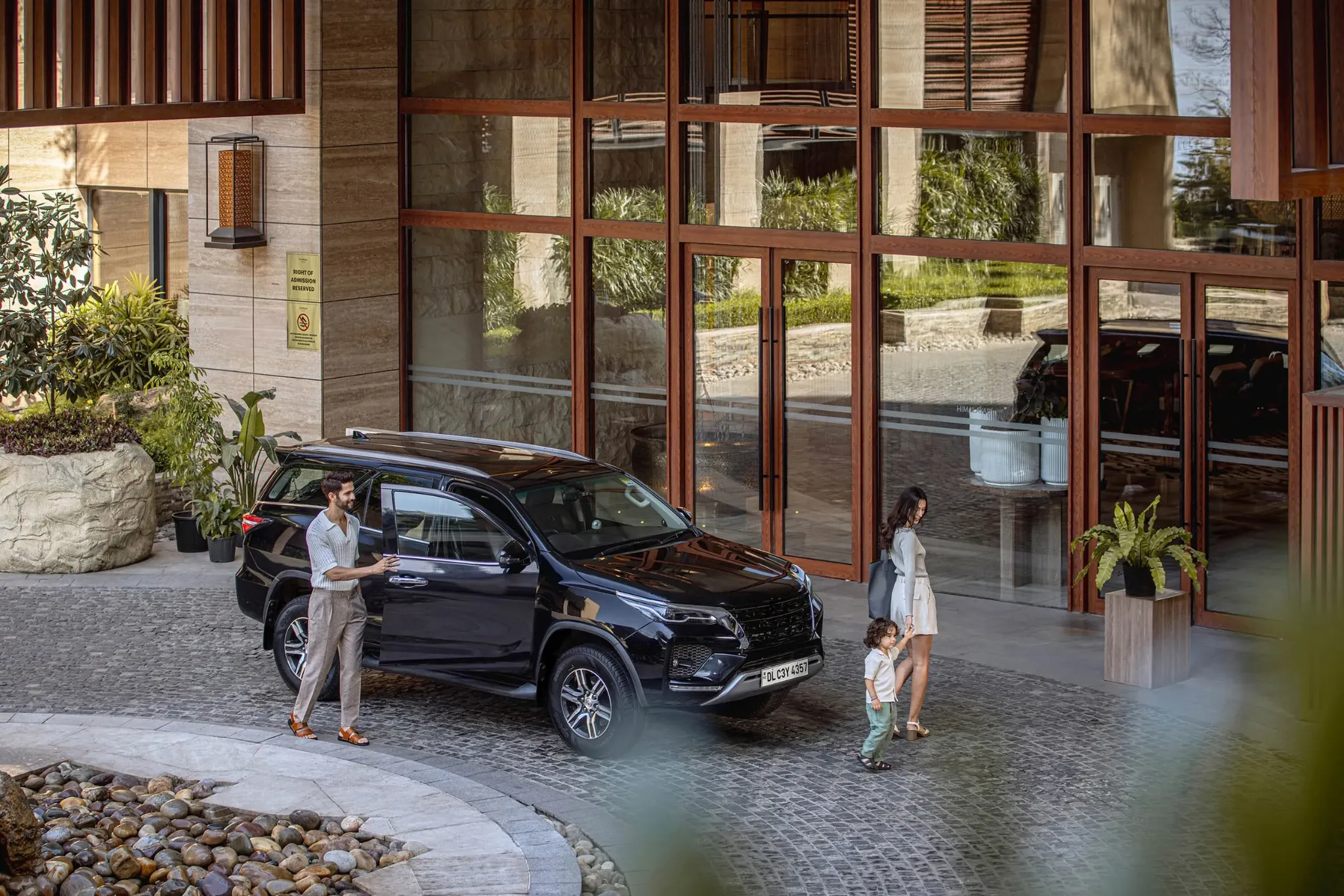 Lifestyle image of residents in landscaped environment